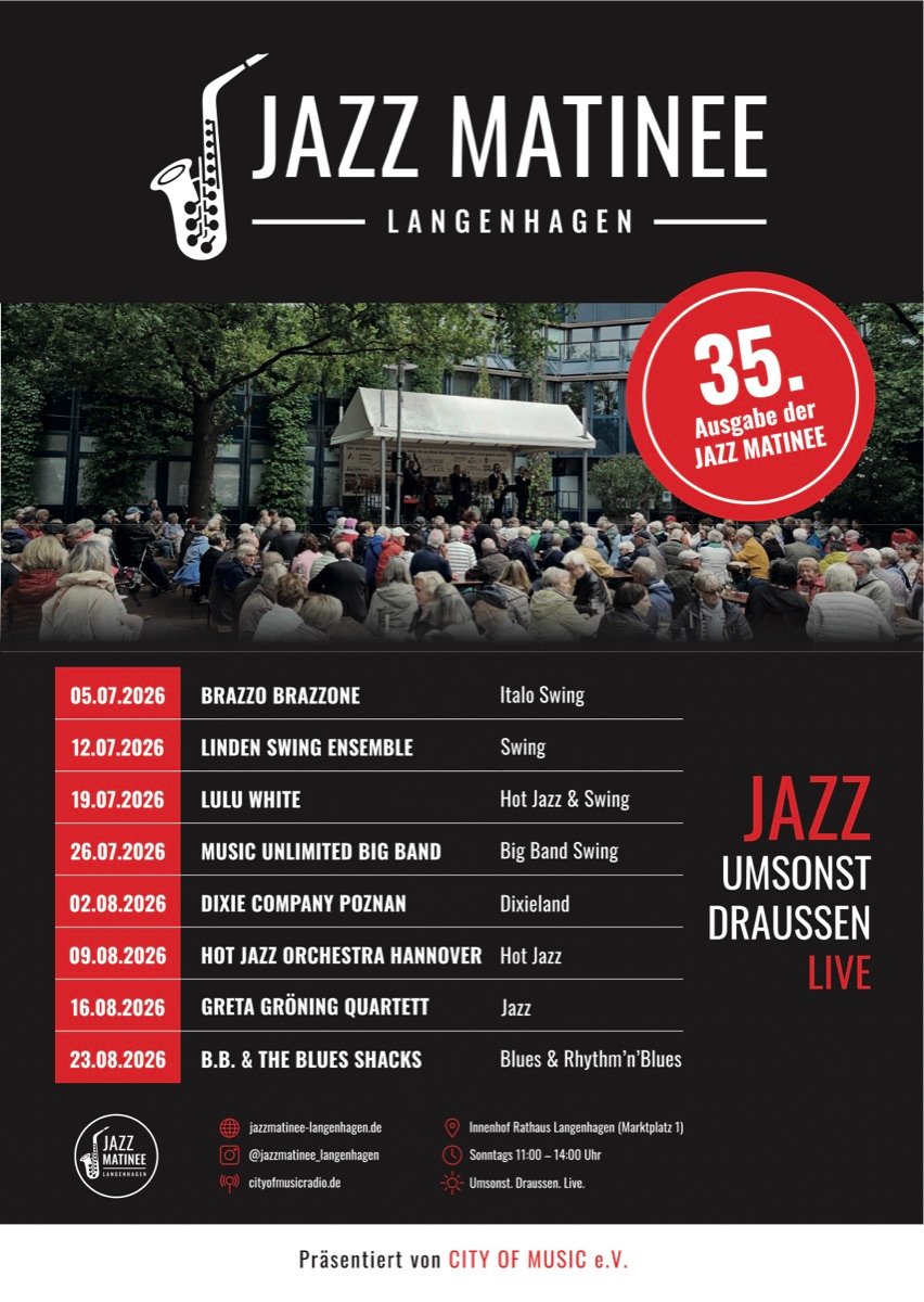 Plakat der Jazzmatinee Langenhagen 2026